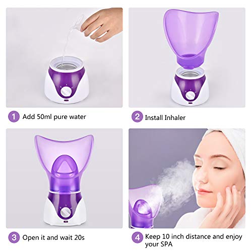 Seneryla Nano Ionic Facial Steamer with Blackhead Remover Kit - Deep Pore Cleansing & Hydration