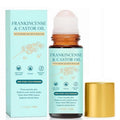 Frankincense and Castor Oil Rose Quartz Roller ? Organic Cold-Pressed Castor Oil Roll-On with Removable Rose Quartz | Firms Smooths Skin, Brightens Eyes, Reduces Scars Stretch Marks 1.7FLOZ