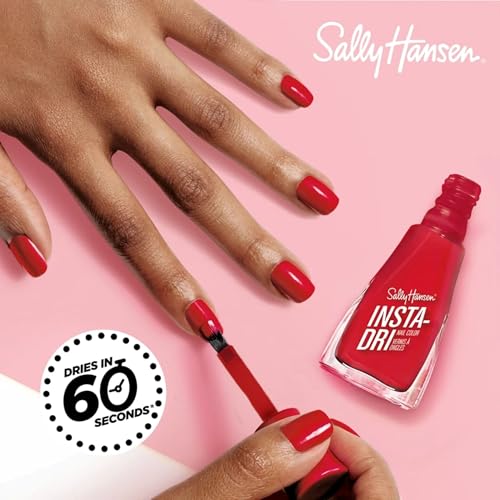 Sally Hansen Insta-Dri Crystal Nail Polish | Quick Dry, Long Lasting, Streak-Free Shine | Opaque, Shimmery | 122 Jade Jewel | Deep Teal Green Nail Color