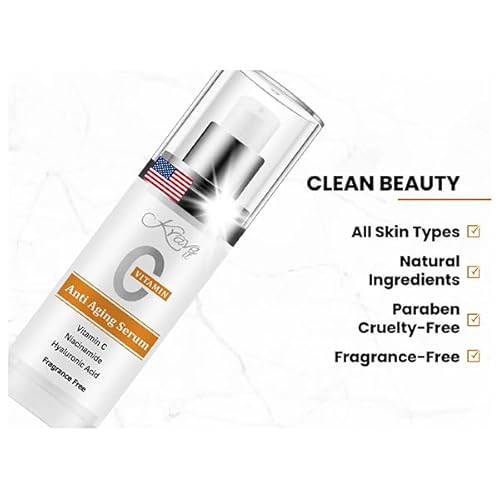 Face Serum Vitamin C | Niacinamide, Hydrating 20% Vitamin C & Hyaluronic Acid for Brightening, Even Tone & Wrinkle Reduction | Anti-Aging, Fragrance-Free, 1 Fl. Oz, Recommended by Professionals