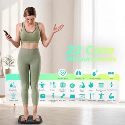 RunStar Smart Body Scale with 22 Metrics - Warm Brown, 8-in-1 Display