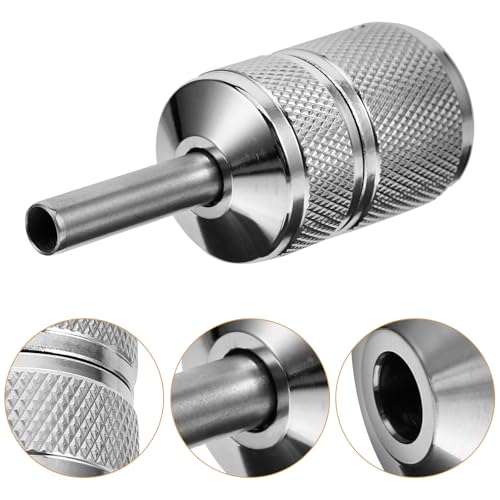 Self-Locking Tattoo Grip Handle - Stainless Steel 2 Inch Non-Slip Professional Body Art Tool