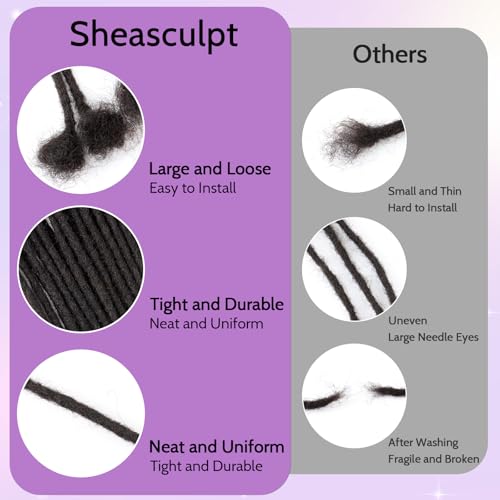 Loc Extensions Human Hair 0.4cm & 0.6cm & 0.8cm Width 4-18 Inch - 30 Strands, 6 Inch, Natural Dreadlocks