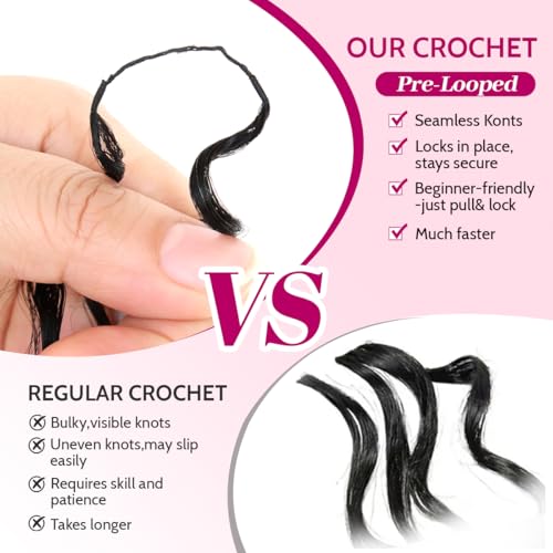 Natural Black Deep Wave Crochet Hair 18 Inch - 30 Strands Feather Synthetic