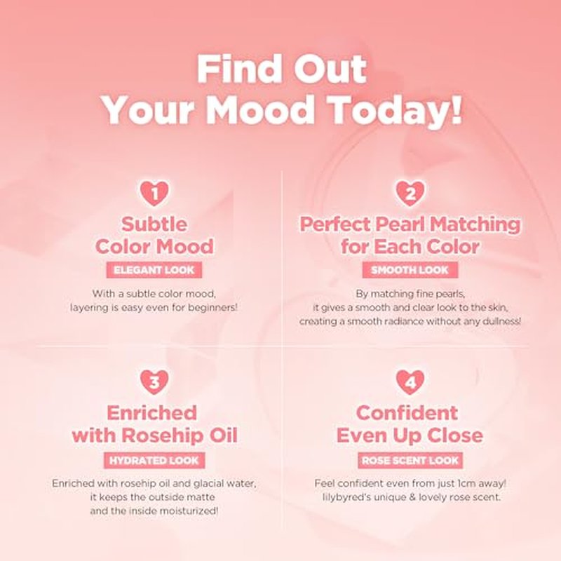 lilybyred Luv Beam Cheek | Heart-Shaped Korean Powder Blush, Soft Matte Finish with Subtle Shimmer, Blendable & Buildable, Lightweight & Long-Lasting, Natural Flush (02 Dollish Rose)