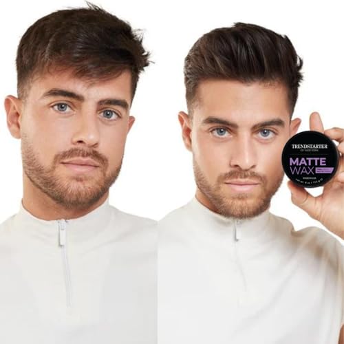 TRENDSTARTER Matte Wax 4oz Pack of 2 - Firm Hold, Matte Finish, Water-Based Hair Pomade for Men