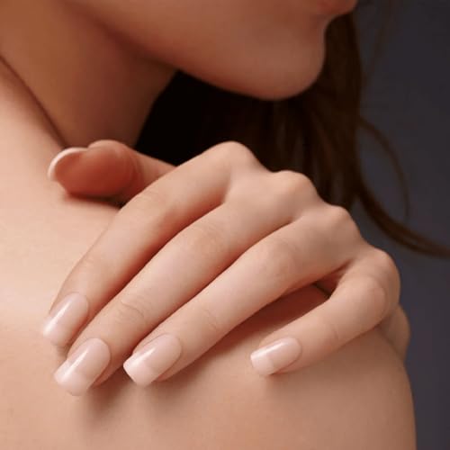 KISS Acrylic Nude French Fake Nail Tips - Medium Length, Pack of 28, 3 Count