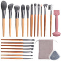 BS-MALL Makeup Brushes Bamboo with Mask Brush & Triangle Foundation Puff for Eyeshadow Contouring Primer Blending 20 PCS Makeup Tools Set
