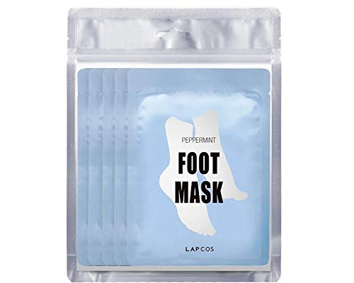 Foot Mask 5-Pack - Moisturizing Spa Treatment with Peppermint & Lavender - Dry Cracked Heel Repair