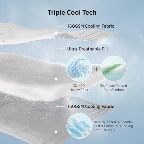 Cooling Comforter Queen - Grey, All Season Bed Blankets for Hot Sleepers