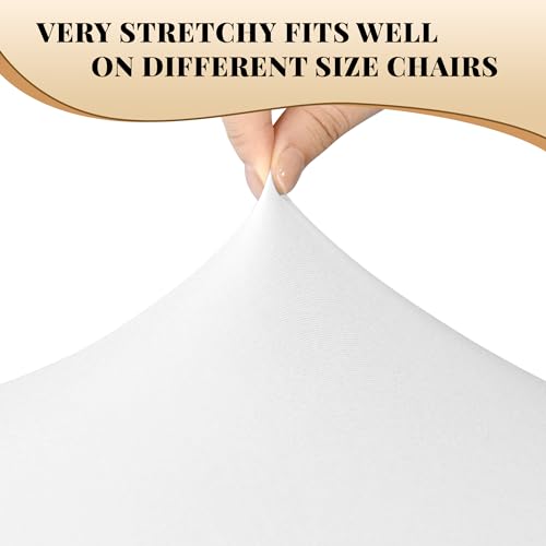 Snow White 50 Pack Stretch Polyester Spandex Chair Covers for Folding Chairs - Banquet, Wedding, Party