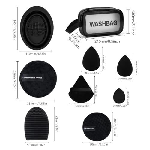Makeup Brushes Set 49 Pcs - Multi-functional Cosmetic Tool Kit with Travel Bag - Black, 49 Pieces