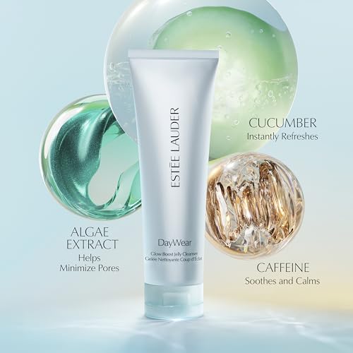 Est?e Lauder DayWear Glow Boost Jelly Cleanser | Pore Minimizing Gel Face Wash with Algae Extract, Cucumber, Caffeine