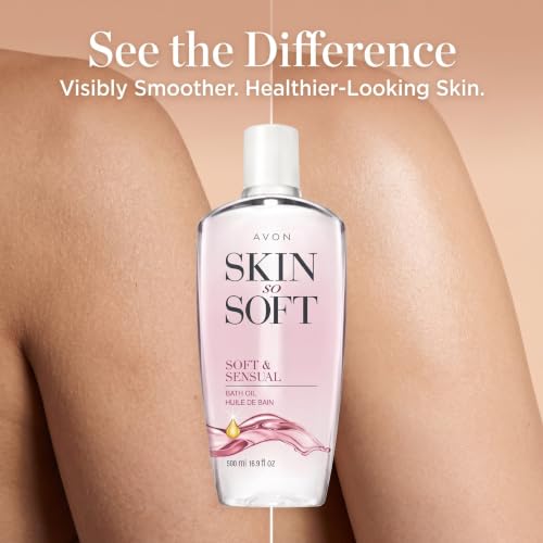 AVON Skin So Soft Moisturizing Bath Oil 16.9 oz - Silky Body Oil & Sensual Fragrance