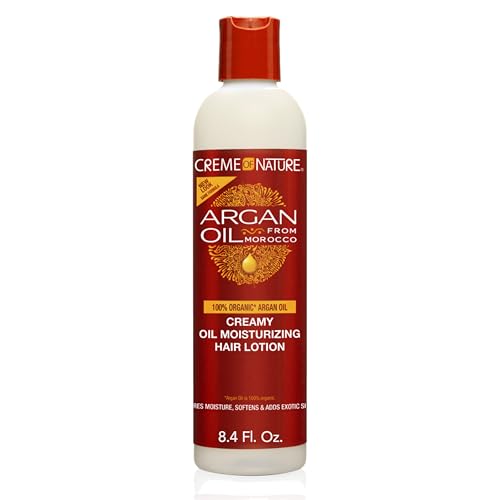 Creme of Nature Argan Oil from Morocco Creamy Oil Moisturizing Hair Lotion, Restores Moisture, Softness, Controls Frizz & Breakage, 8.45 fl oz