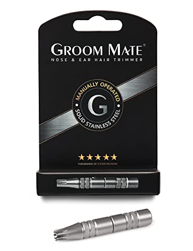 Stainless Steel Nose & Ear Hair Trimmer - Manual, Eco-Friendly, No Batteries