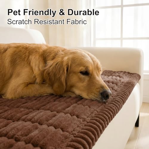 Pet Couch Cover for Dogs - Non Slip Washable Sofa Protector 35.4x95 Brown