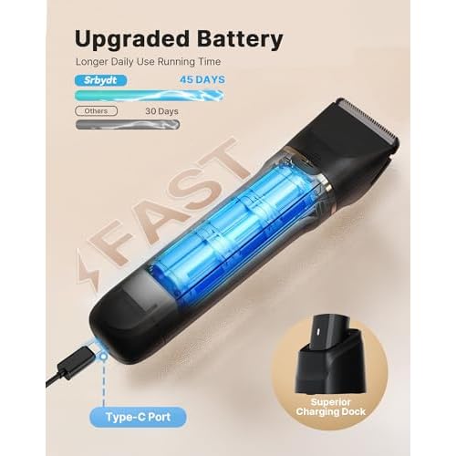Upgraded Bikini Trimmer for Women, Dermave Bikini Shaver [2in1 & Painless] Electric Razor, [Waterproof] Pubic Body Hair Trimmer, Replaceable Ceramic Blade, Charge Dock, Gifts for Women/Men