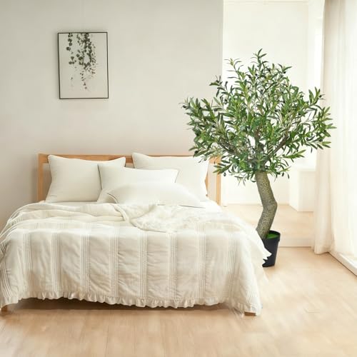 5 Ft Artificial Olive Tree - Realistic Indoor Faux Plant with Fruits