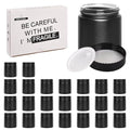 Black Frosted Glass Jars with Lids - Small Empty Cosmetic Containers for Making Candles andLotions, Creams, Balmss and DIY Crafts - Pack of 24 (Black Frosted, 4oz)