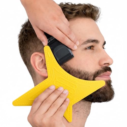 Beard Shaping Template Kit with 2 Guides - DIY Grooming, Neckline & Style Tools
