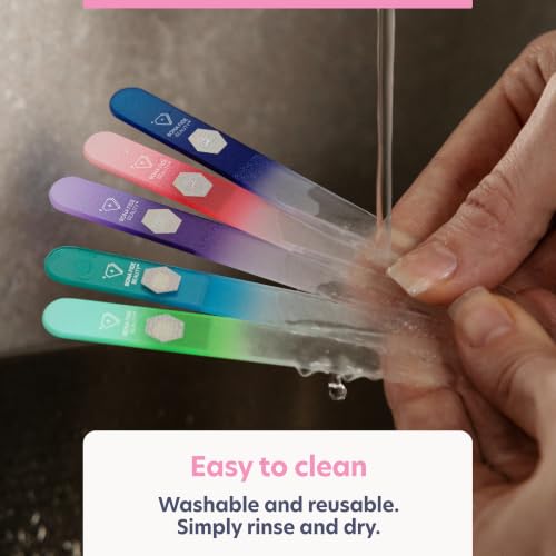 Bona Fide Beauty Czech Glass Nail File Set - 5 Reusable Manicure Files with Hard Cases