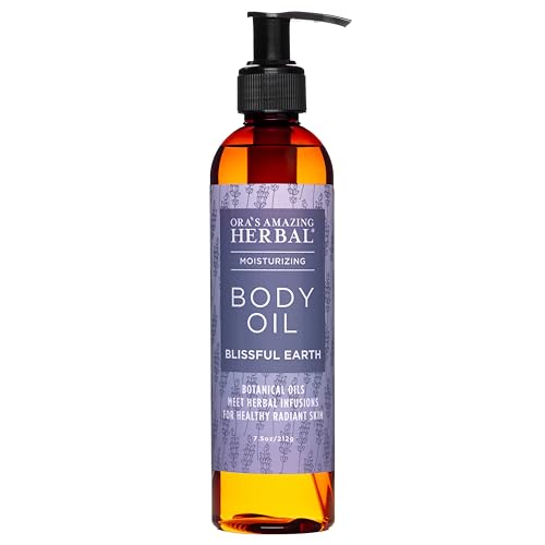 Ora's Amazing Herbal Blissful Earth Lavender Body Oil 7.5 oz - Moisturizing, Relaxing Massage & Bath Oil for Women & Men
