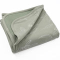 Baby Merino Wool Blanket for Crib and Stroller - Organic Cotton, 4 Seasons - Sage