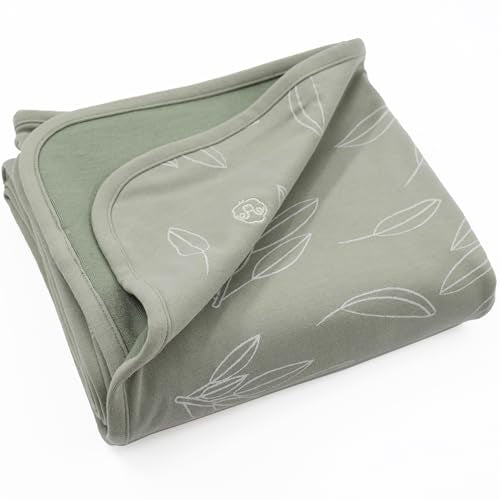 Baby Merino Wool Blanket for Crib and Stroller - Organic Cotton, 4 Seasons - Sage