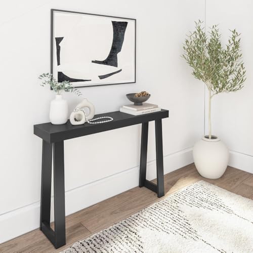 46 Inch Black Console Table - Classic Wood Entryway & Living Room Accent - Variation of THIS listing
