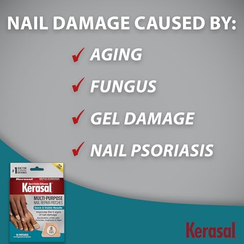 Kerasal Multi-Purpose Nail Repair Patches - Pack of 2, 14 Count, 8-Hour Treatment for Damaged Nails