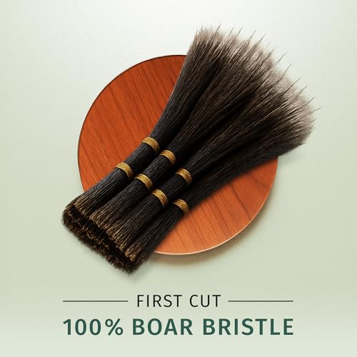 Small Brown Hand Made German Boar Bristle Round Hair Brush for Styling & Volume