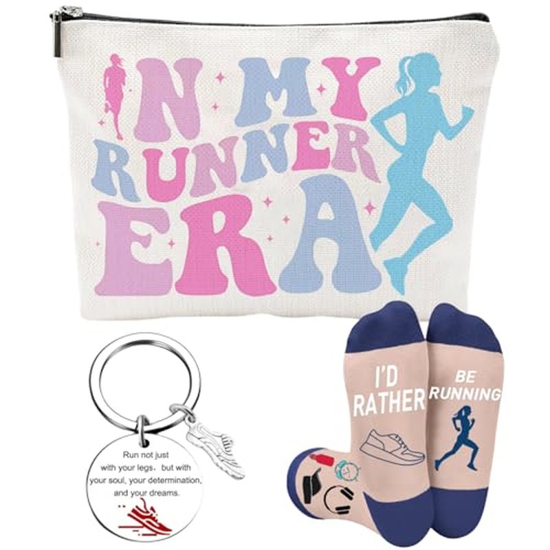 Cool Runner Gifts Women Cross Country Running Gifts Men Funny Runner Socks Runner Running Makeup Bag Gift for Runner