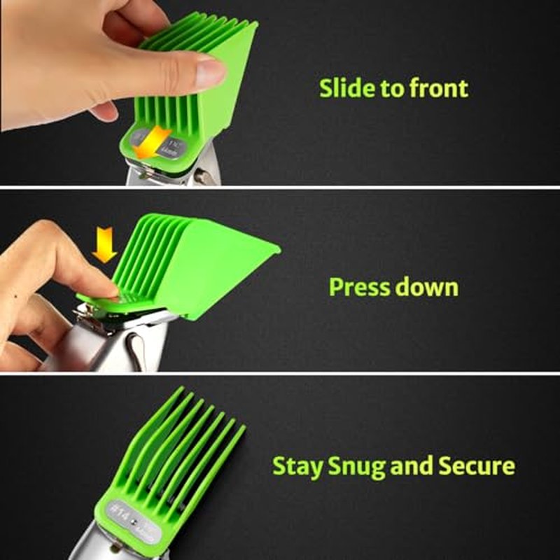 Extra Long Clipper Guards Set Compatible with Andis Master, Oster Fast Feed, Andis AAC-1, GC, LCL, ML, PM-1, PM-2, RCAC,RS-1,US-1, Size: #10, 12, 14, 16 (Length: 1.25", 1.5", 1.75",2¡±)