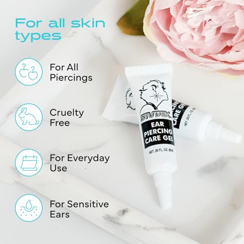 Studex Ear Piercing Care Gel ? Ear Piercing Aftercare Gel with Soothing Aloe Extract to Protect Skin & Promote Recovery, Safe for Sensitive Skin (.20 Fl Oz)
