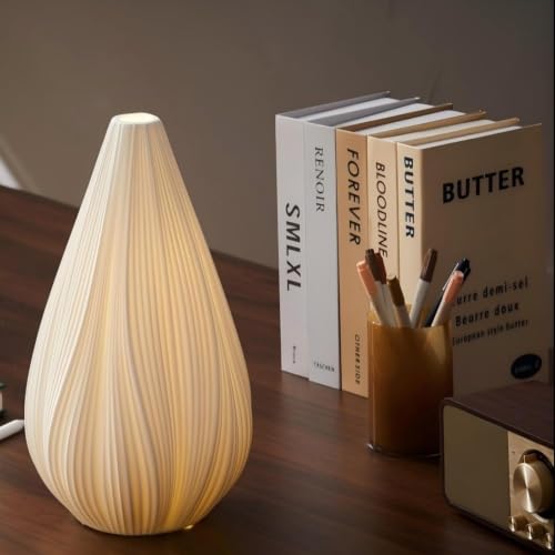 RONDURE Flora Ceramic Table Lamp - Handcrafted Modern Bedside & Living Room Light