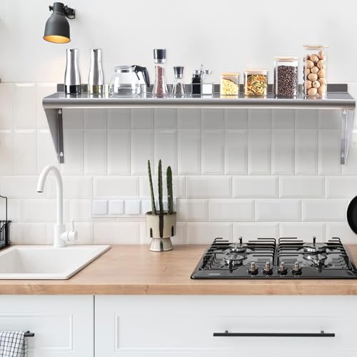 SWOTCATER 2-Pack 12x48 Stainless Steel Wall Shelves - Heavy Duty, Easy Install