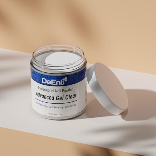 DeEnti Advanced Gel Clear Acrylic Nail Powder 4oz – Clear for Overlays & Extensions