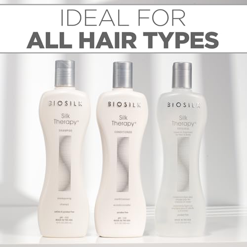 Hair Care Kit - BioSilk Silk Therapy Shampoo Conditioner & Leave-In Serum - Hair Cleaner Conditioner Variation
