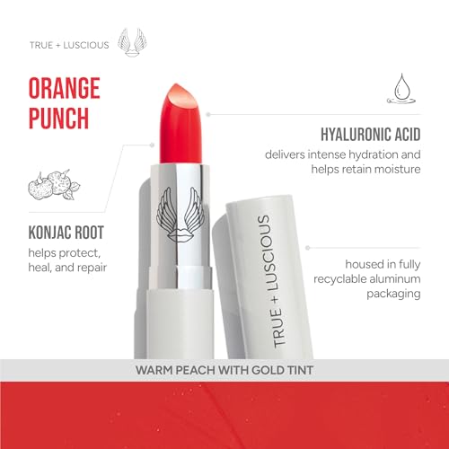 Lipstick - True + Luscious Super Moisture Satin Lipstick in Orange Punch - Hydrating & Cruelty-Free