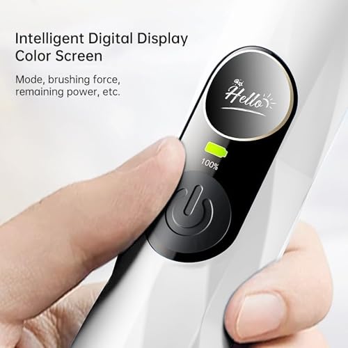 Reva V3 Sonic Electric Toothbrush for Adults - White, 5 Modes, 200-Day Battery & 4 Brush Heads