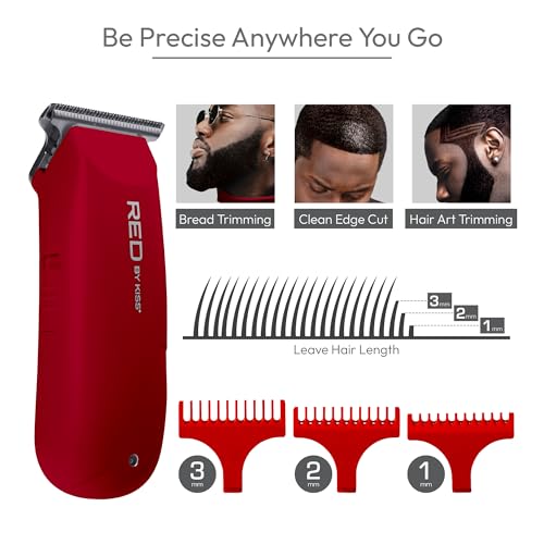 Red by Kiss Mini Cordless Hair Clipper & Grooming Organizer Bag