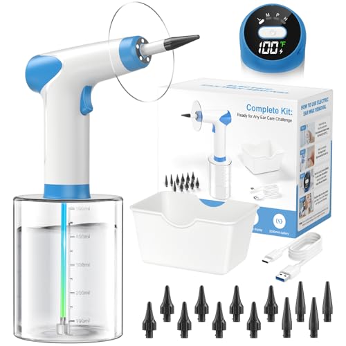 Featjoy Electric Ear Wax Removal Kit White - Safe, Quiet, Effective Ear Irrigation