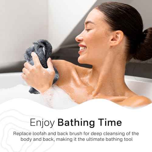 Yiclick Exfoliating Washcloth Towel¡¼3 Pack¡½- Exfoliating Body Scrubber Exfoliator, Back Scrubber for Use in Shower Bath, Exfoliate Rags Wash Cloths, Loofah Lufa Sponge, Body Scrub, Women Men
