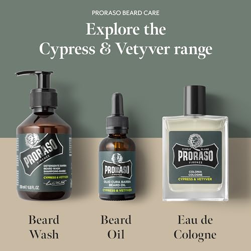 Proraso Cypress & Vetyver Men's Cologne - Long-Lasting Fresh, Woody Scent