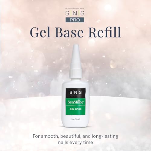 SNS Base Coat Nail Polish for Nail Dip Powder, Gel Base Refill - Long-Lasting & Fast-Drying Nail Strengtheners Gel Base - Low-Odor & No UV Lamp Required - 2 fl. oz.