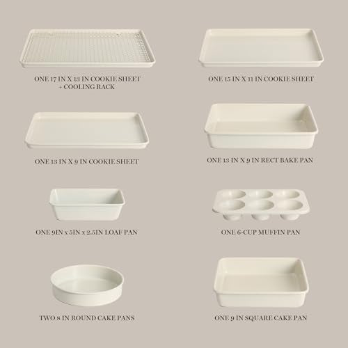 Linen White 10-Piece Nonstick Baking Pan Set - Martha Stewart Gallen