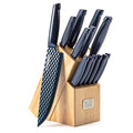 Blue Diamond Sharp Stone 14-Piece Knife Set with Wood Block - PFAS-Free Diamond Textured Stainless Steel Knives