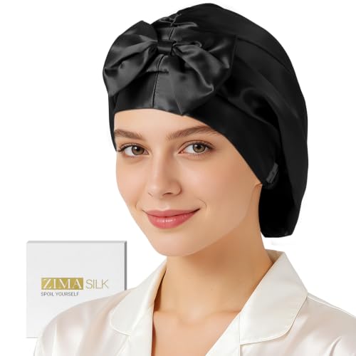 ZIMASILK Adjustable 22 Momme 100% Mulberry Silk Bonnet for Sleeping,
