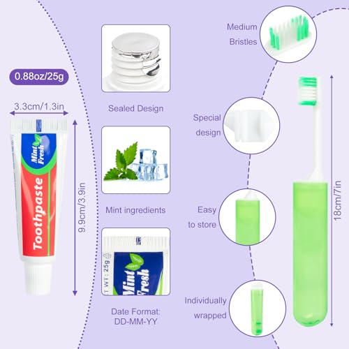 Homeless Kit Bulk Hygiene Kits,Toiletry Kit Travel Size Toiletries in Zip Pouch,Homeless Care Package Supplies Ideal for Men Women Homeless Hotel Charity